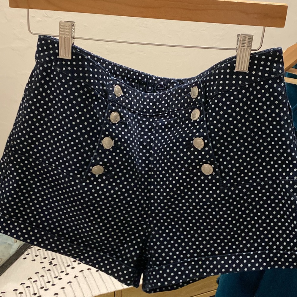 Blue polka dot denim shorts size 11/12. Worn a handful of times
